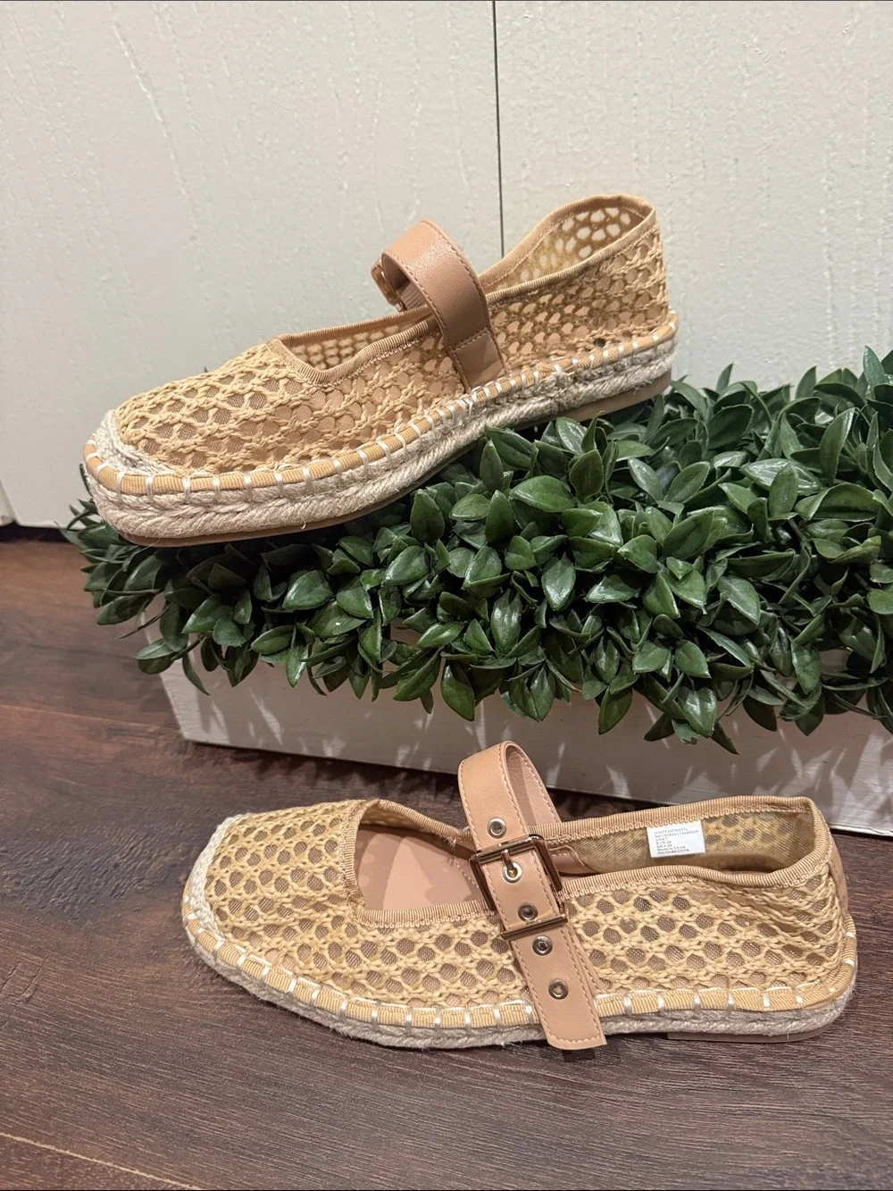 Time and Tru Women's Espadrille Mary Jane Flats Size 7 Color : Raffia NWOT